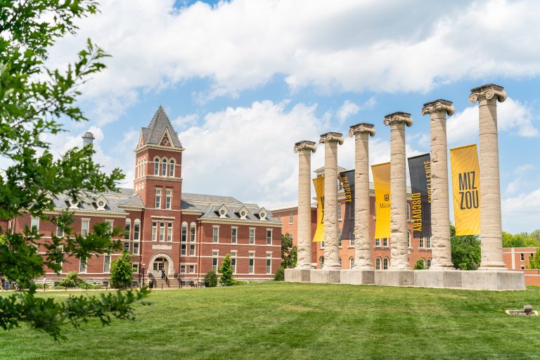 Francis Quad and the Columns on Mizzou's campus