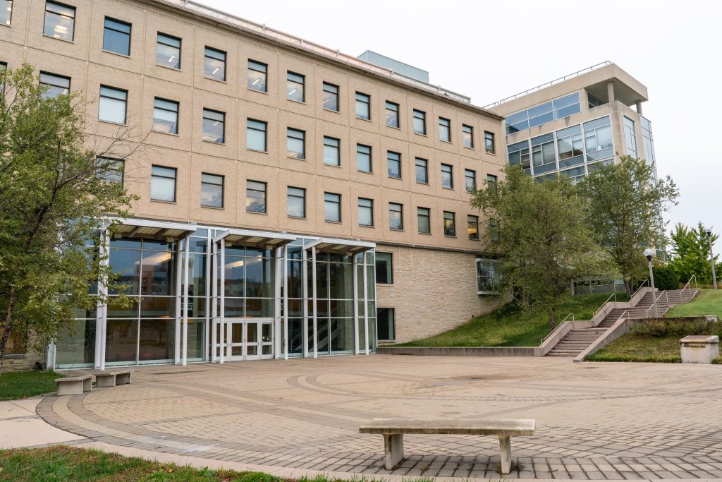 MFA Plaza and entrance to Bond Life Sciences Center