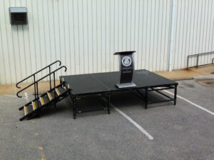 3-deck stage, 12' x 8'